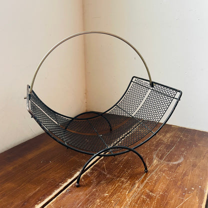 MCM Metal Mesh Magazine Rack- Vintage