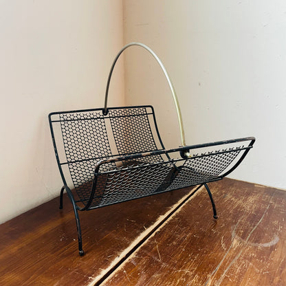MCM Metal Mesh Magazine Rack- Vintage