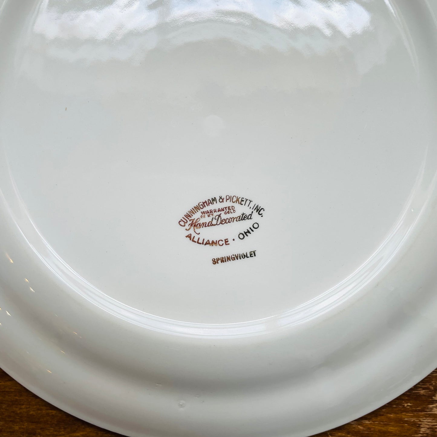 Cunningham & Pickett Spring Violet Handled Cake Plate- Vintage