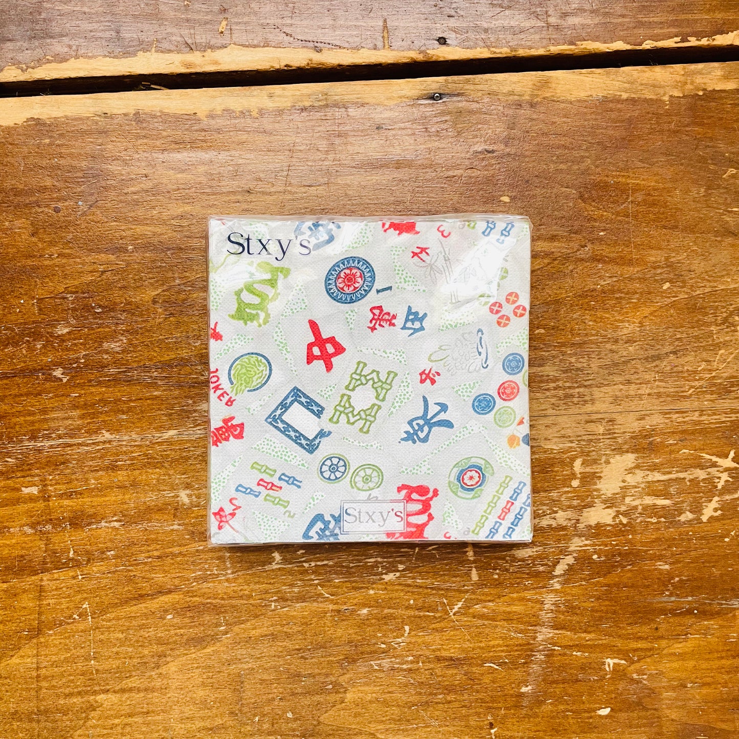 Sage Green Mahjong Cocktail Napkins