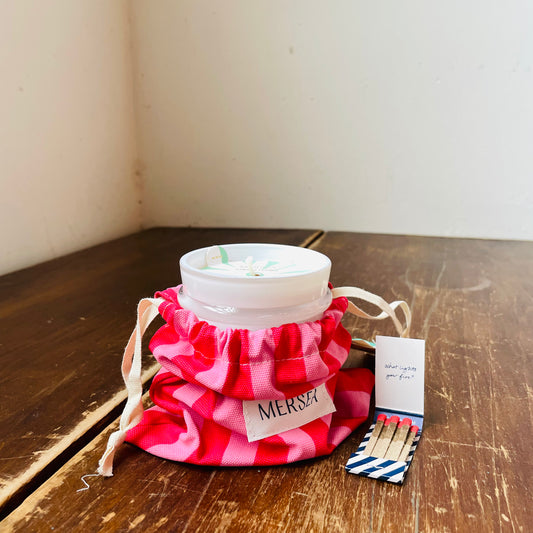 Cabana Flower Striped SandBag Candle
