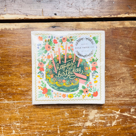 Floral Cake Paper Cocktail Napkins