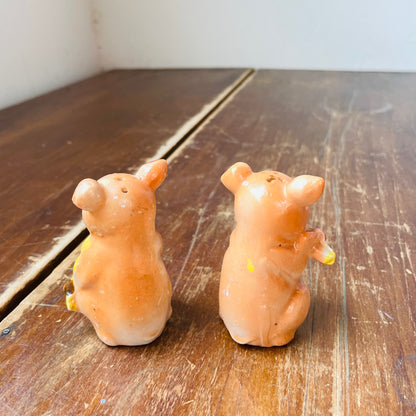 Fiddle & Flute Playing Pig Salt & Pepper Shakers- Vintage