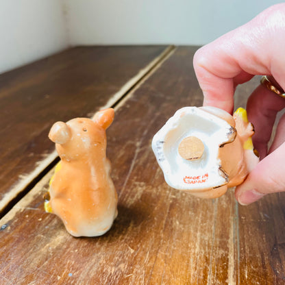 Fiddle & Flute Playing Pig Salt & Pepper Shakers- Vintage
