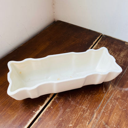 Hull Art Pottery Imperial White Oblong Planter- Vintage