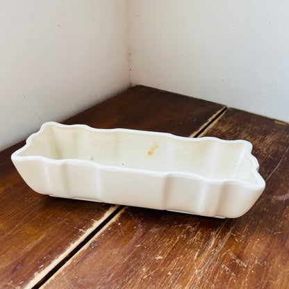 Hull Art Pottery Imperial White Oblong Planter- Vintage