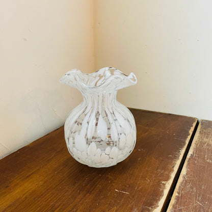 Ruffled Edge Spotted Vase