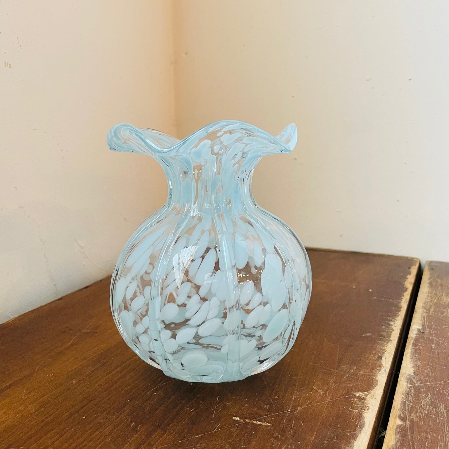 Ruffled Edge Spotted Vase