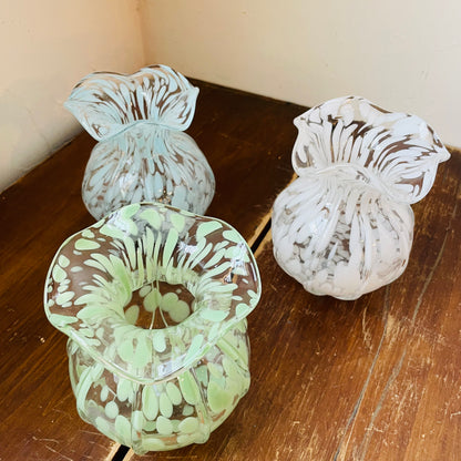 Ruffled Edge Spotted Vase