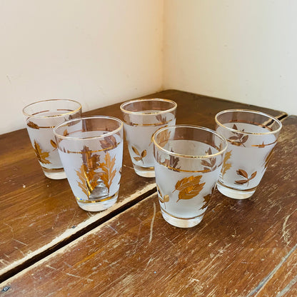 Libbey Frosted Foliage Juice Glasses- Vintage