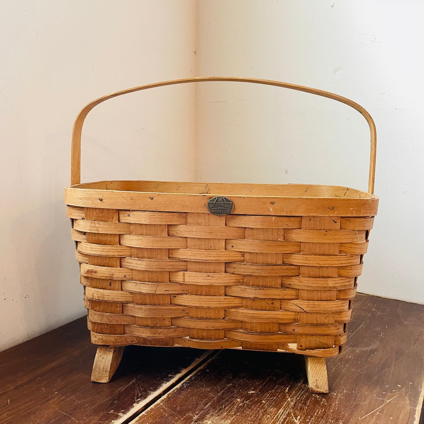 Footed Peterboro Basket- Vintage