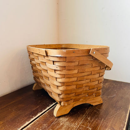 Footed Peterboro Basket- Vintage