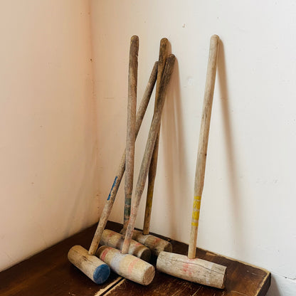 Wooden Croquet Mallets- Vintage