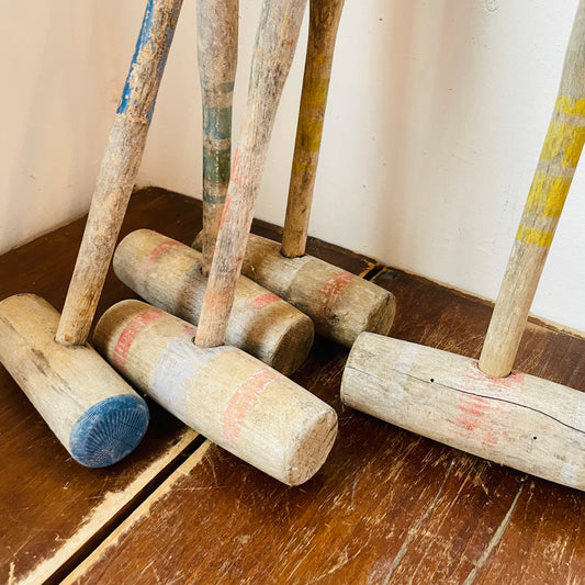 Wooden Croquet Mallets- Vintage