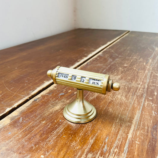 Vintage Styled Brass Desk Turn Calendar