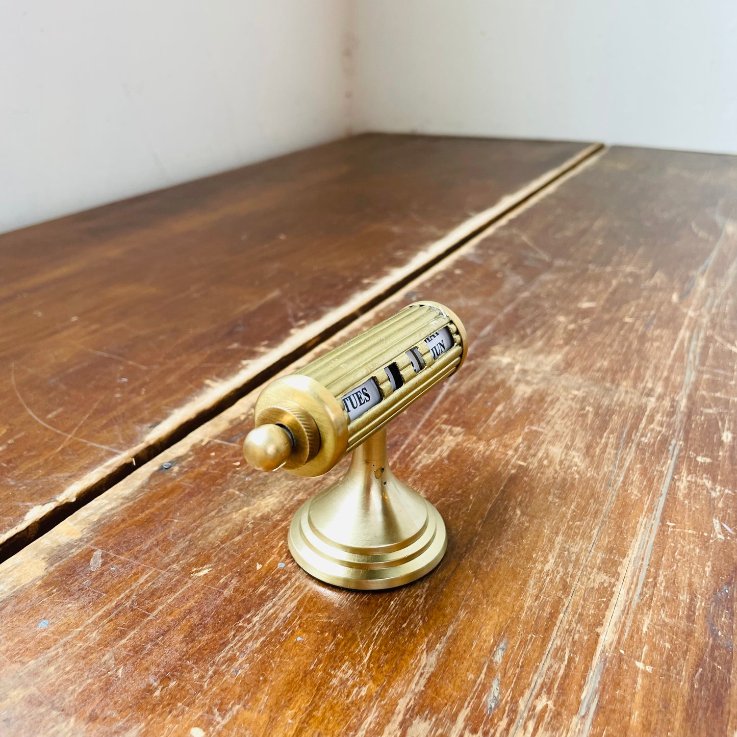 Vintage Styled Brass Desk Turn Calendar