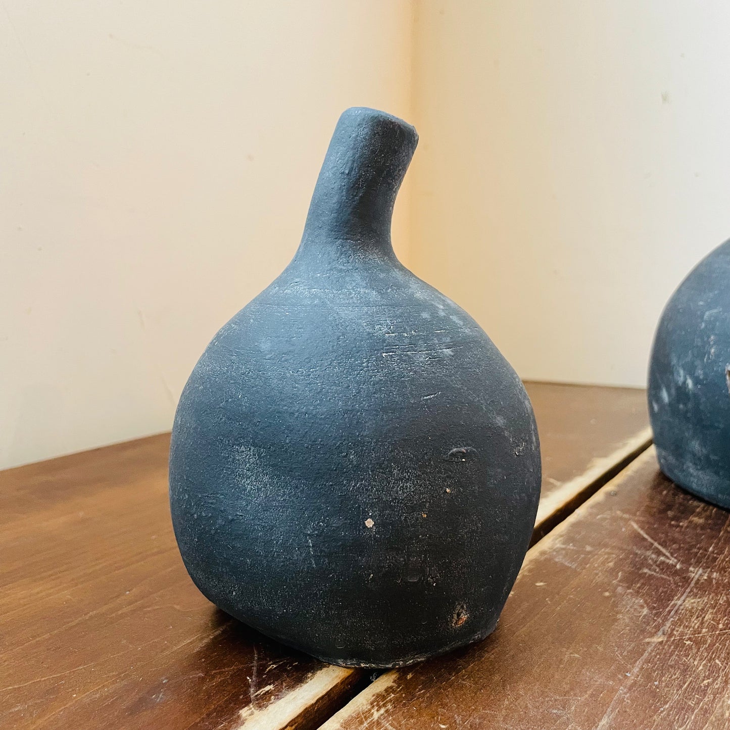 Black Clay Pumpkin Jack-O-Lantern