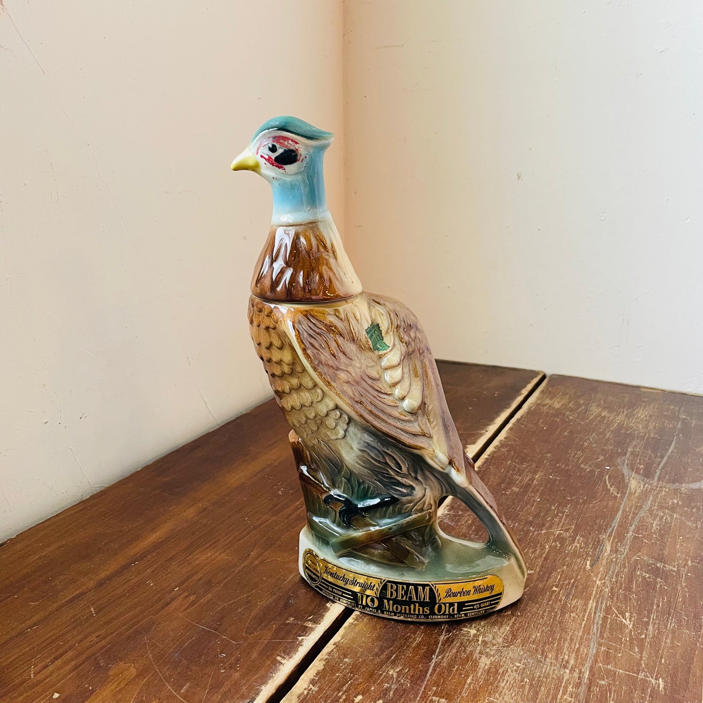 1961 Jim Beam Ring Necked Pheasant Whiskey Decanter- Vintage