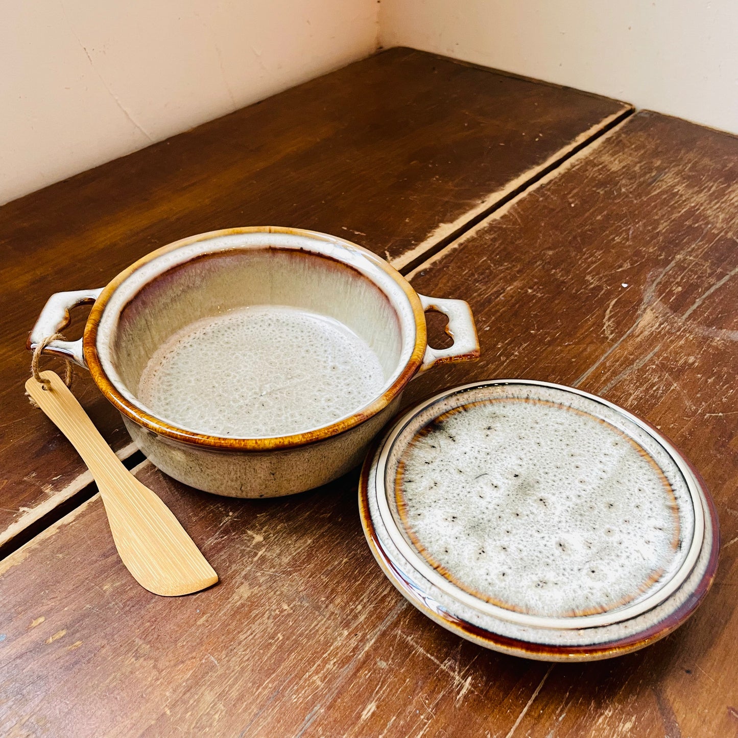 Antiquarian Brown Stoneware Brie Baker