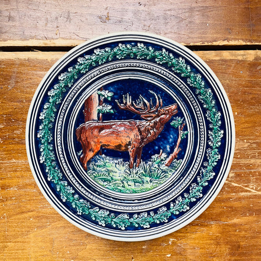 Gerz Gerzit Stag & Boars Wall Plate Set- Vintage