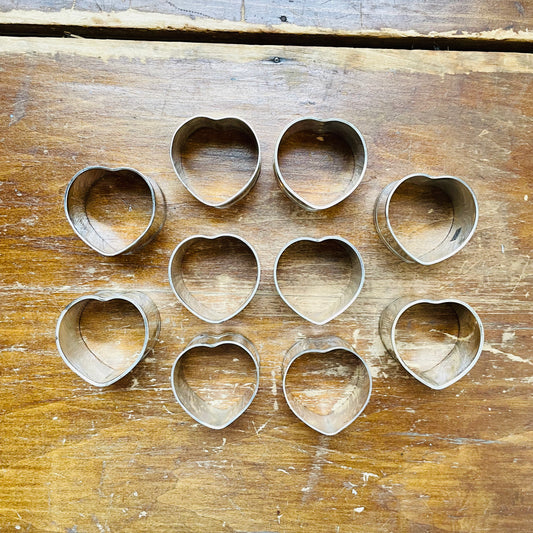 Indian Made Silver Heart Shaped Napkin Ring Set- Vintage