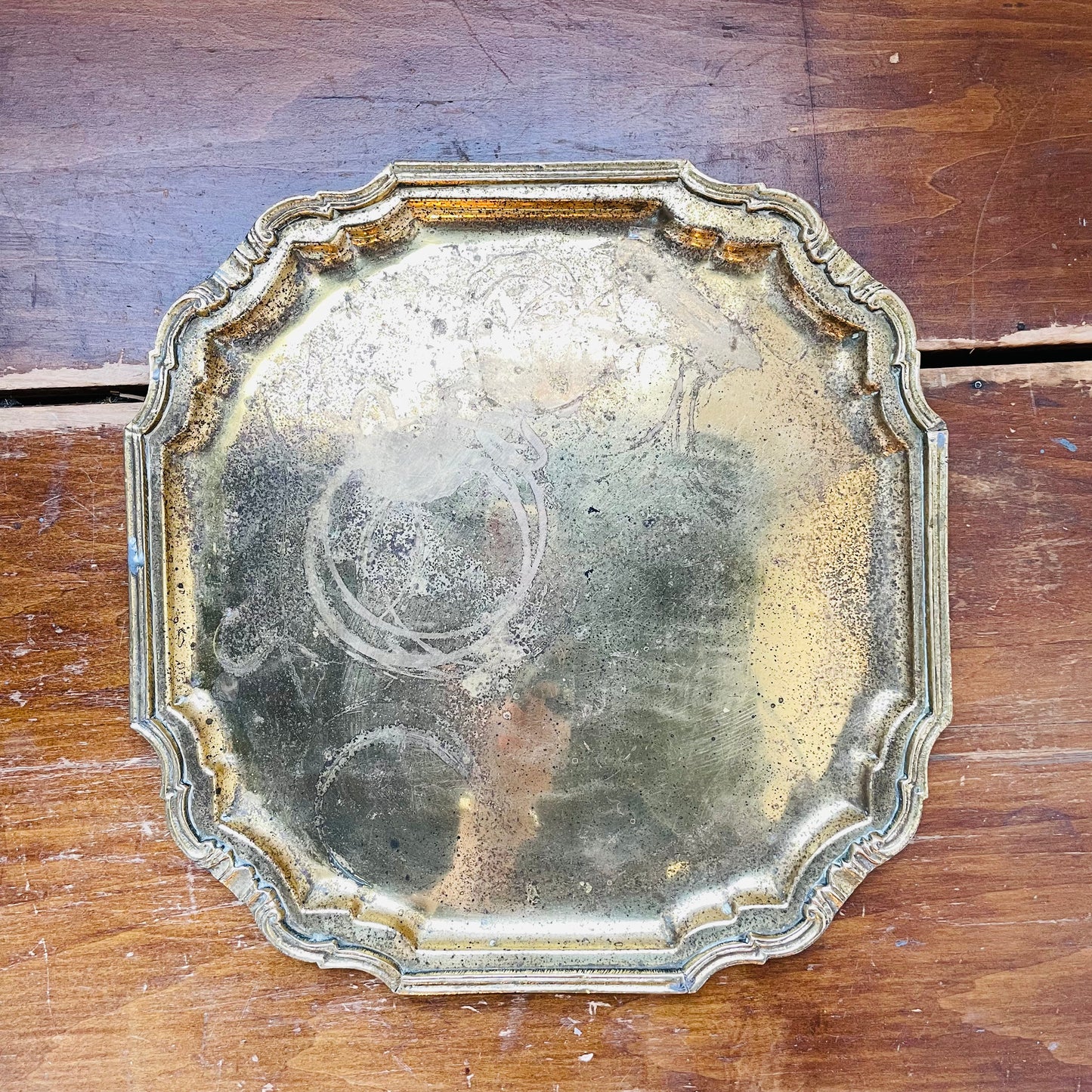 Brass Lunt Silversmith Square Tray- Vintage