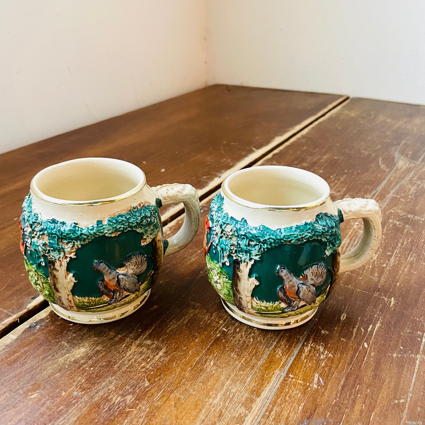 West German Hunting Game & Dogs Mini Beer Steins- Vintage