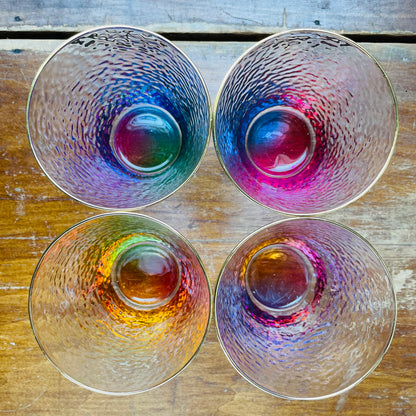 Colorful Bottom Lowball Glasses- Set of 4