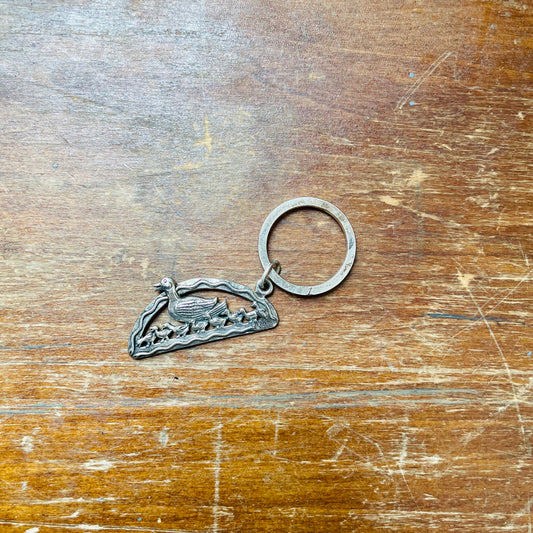 Hand & Hammer Hen with Ducklings Key Chain- Vintage