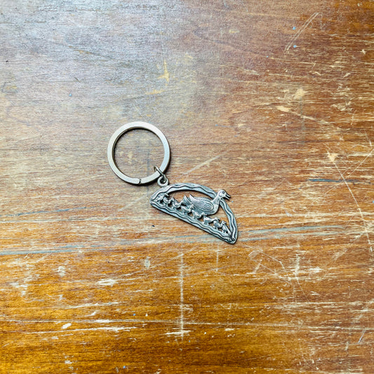 Hand & Hammer Hen with Ducklings Key Chain- Vintage