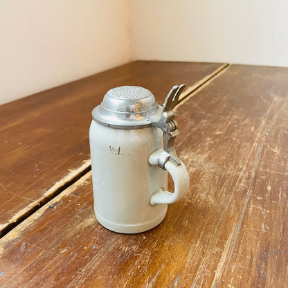 Hofbrauhaus Munchen Beer Stein with Fork Pewter Lid- Vintage