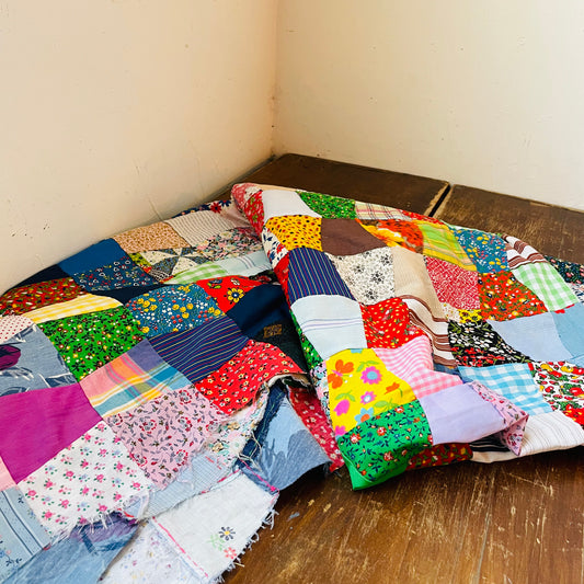 The Judie Quilt Top 58"x79"- Vintage
