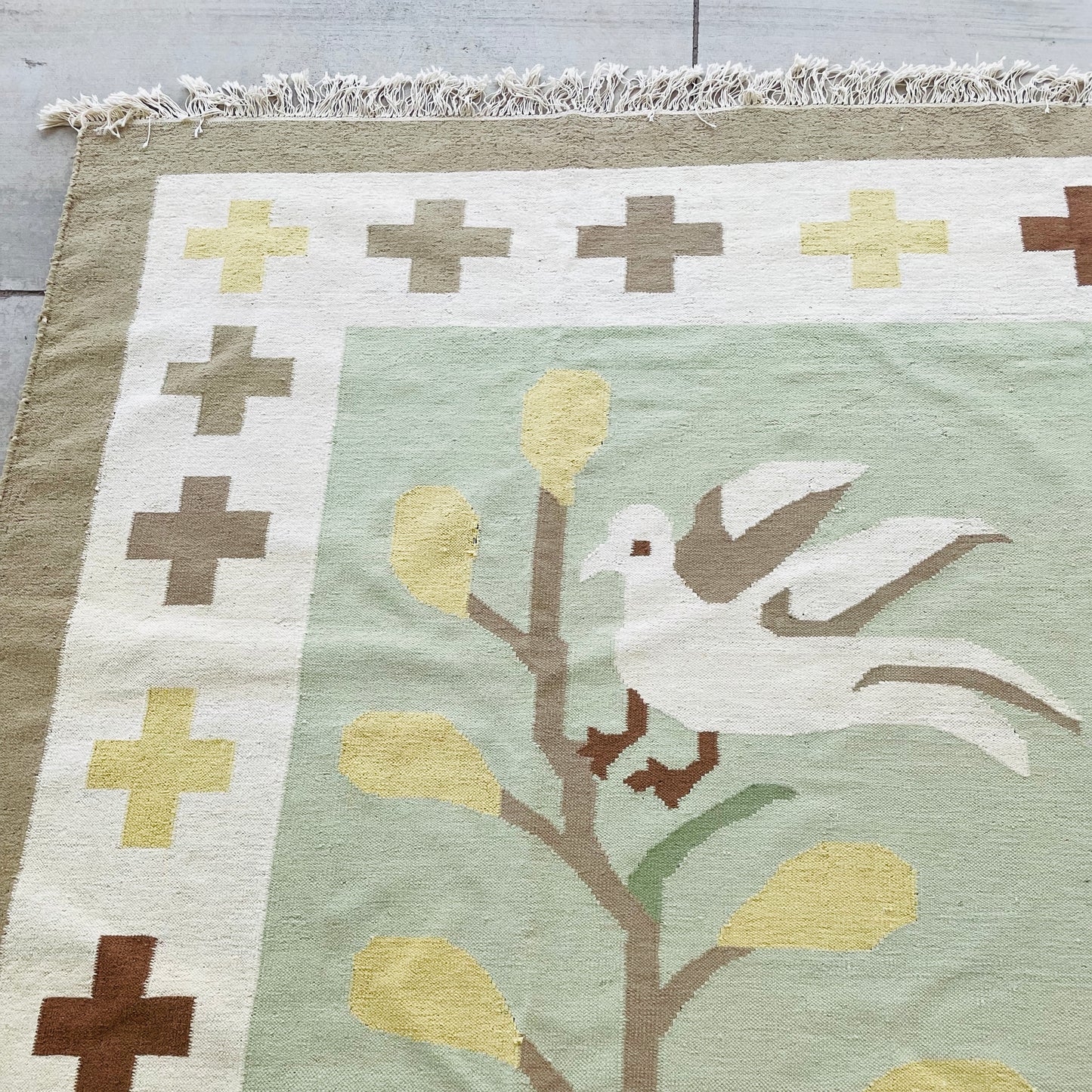 Animal Motif Kilim Flatweave 9'x13' Rug- Vintage
