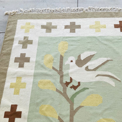 Animal Motif Kilim Flatweave 9'x13' Rug- Vintage