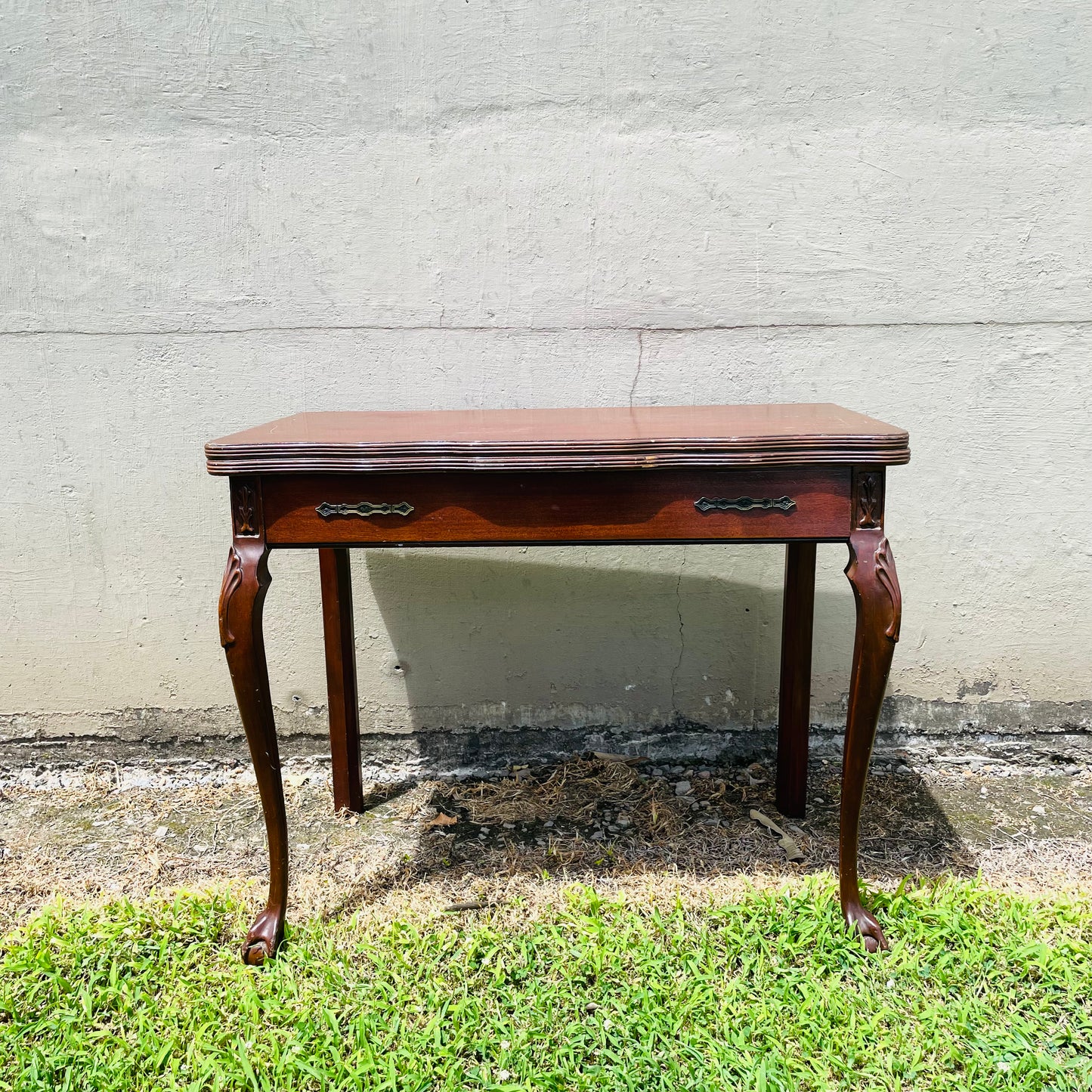 Queen Anne Flip Top Mahogany Game Table- Antique
