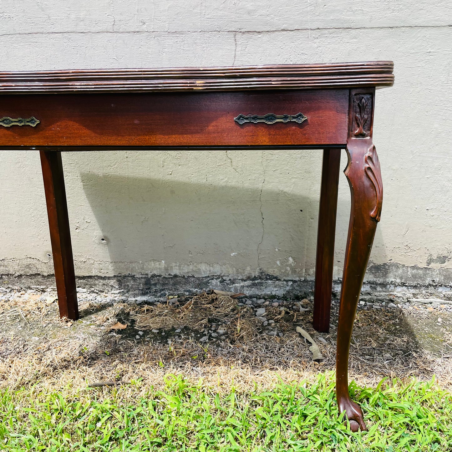Queen Anne Flip Top Mahogany Game Table- Antique
