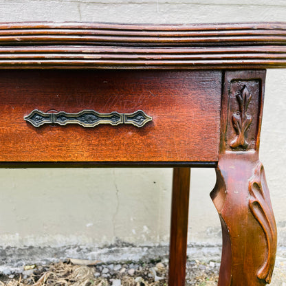 Queen Anne Flip Top Mahogany Game Table- Antique