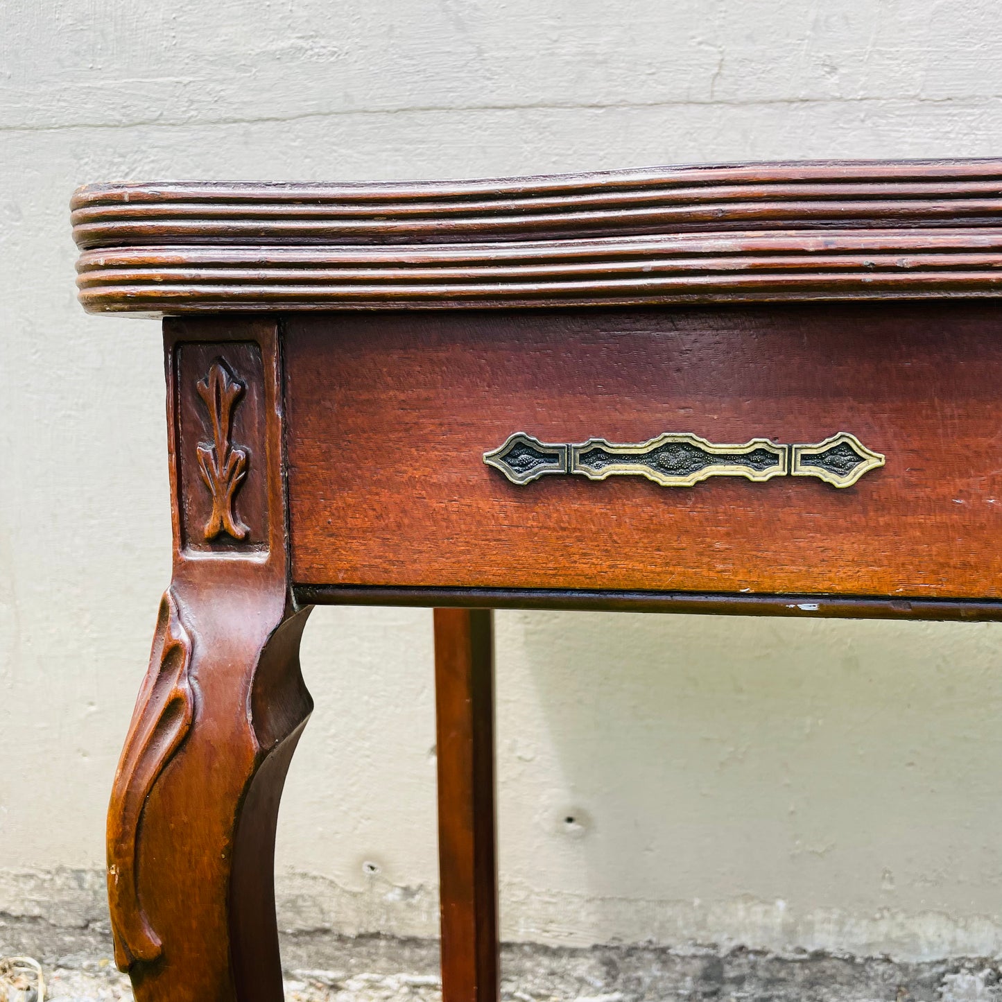 Queen Anne Flip Top Mahogany Game Table- Antique