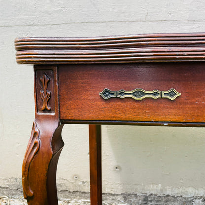 Queen Anne Flip Top Mahogany Game Table- Antique