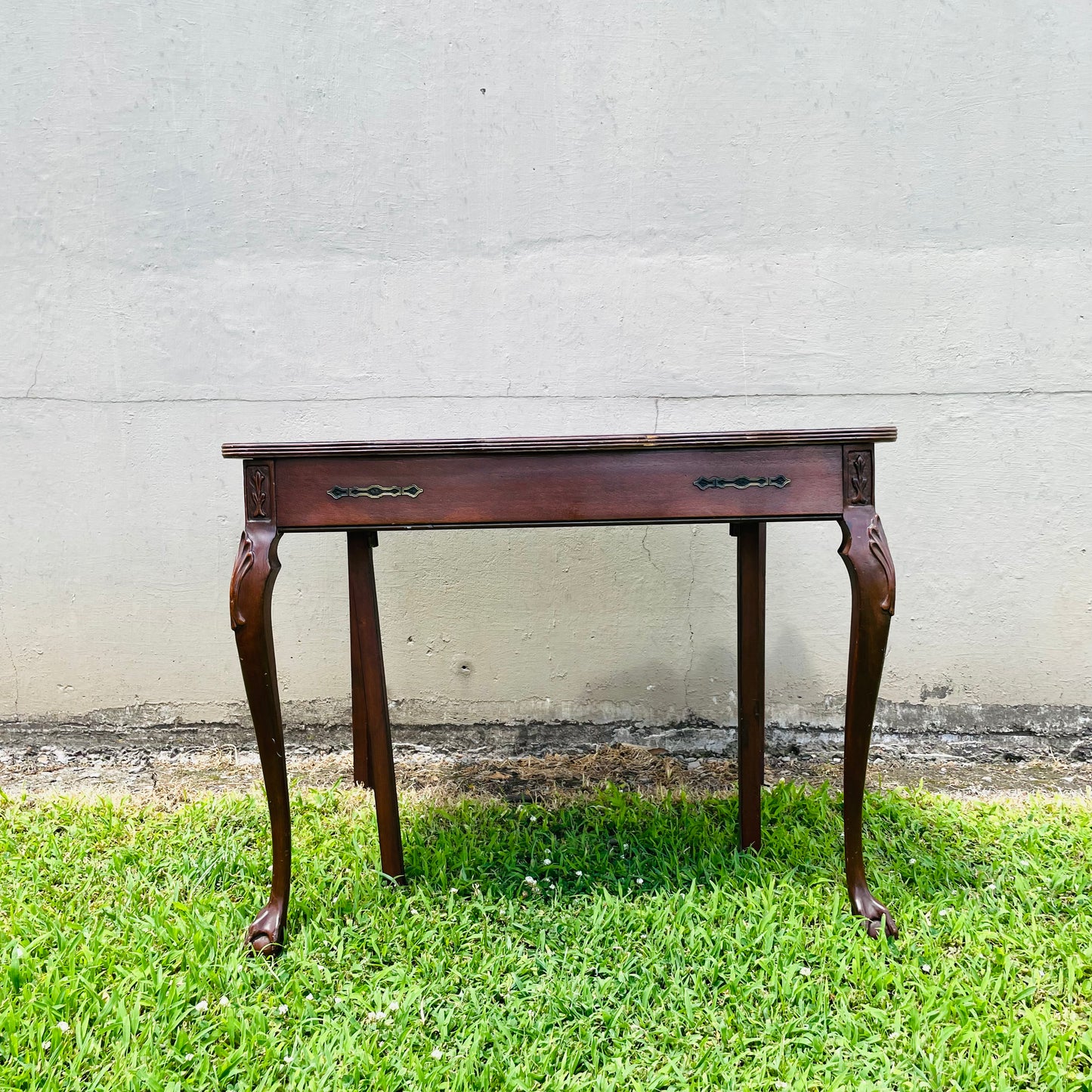 Queen Anne Flip Top Mahogany Game Table- Antique
