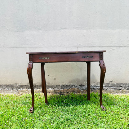 Queen Anne Flip Top Mahogany Game Table- Antique
