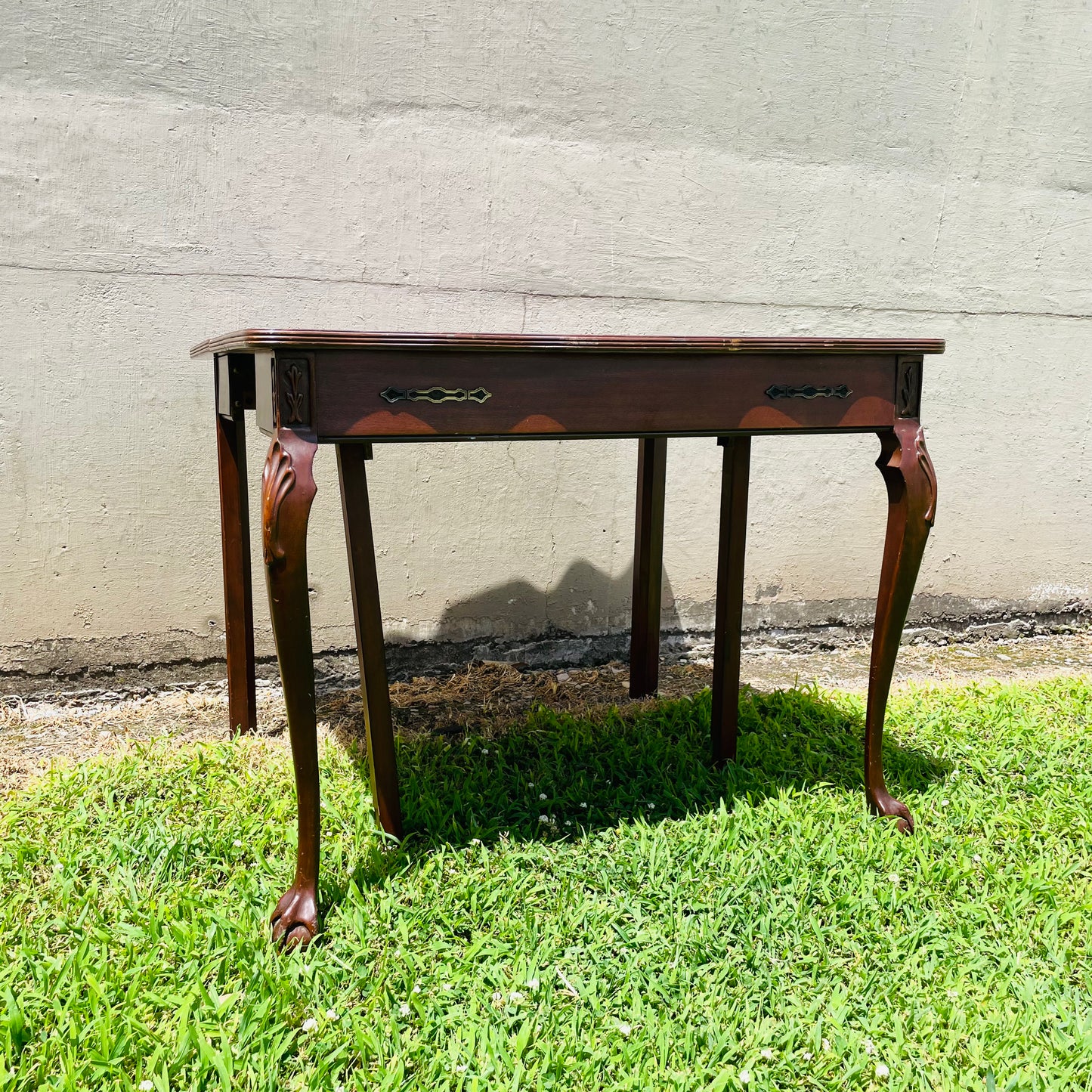Queen Anne Flip Top Mahogany Game Table- Antique