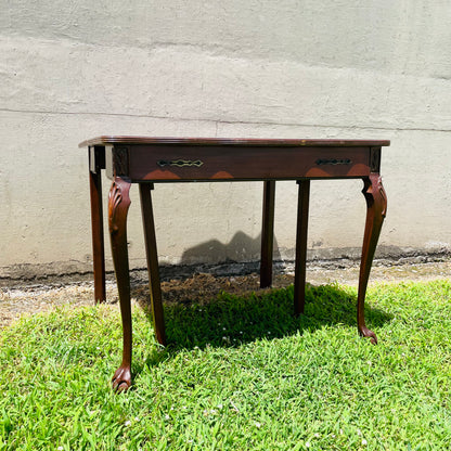 Queen Anne Flip Top Mahogany Game Table- Antique
