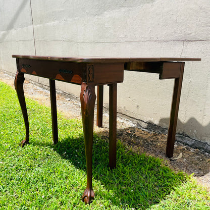 Queen Anne Flip Top Mahogany Game Table- Antique
