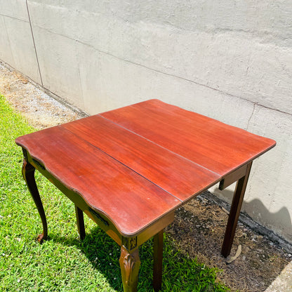 Queen Anne Flip Top Mahogany Game Table- Antique