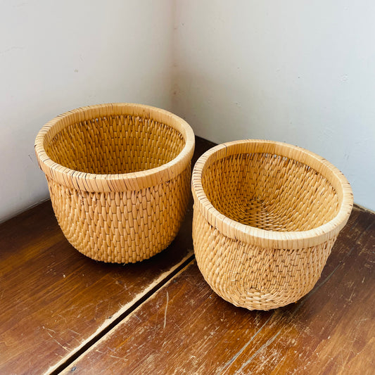 Lightship Basket Pair- Vintage