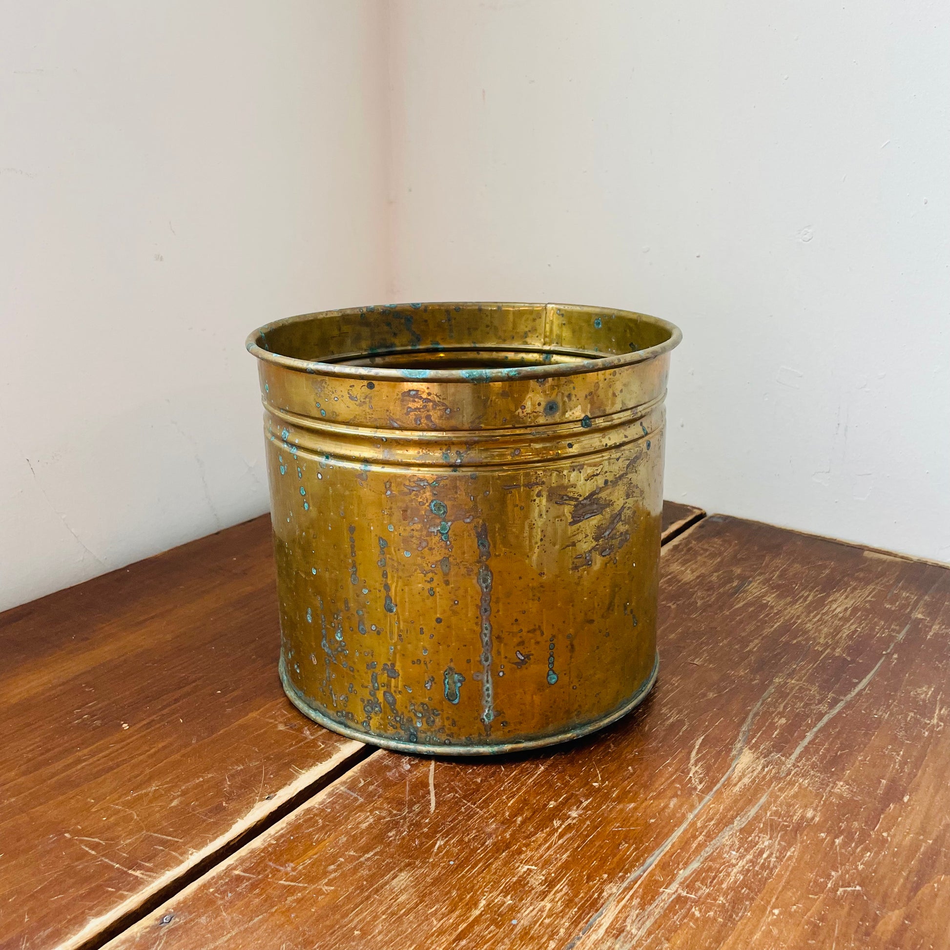 vintage brass planter pot Brass Planter- Vintage Fluted