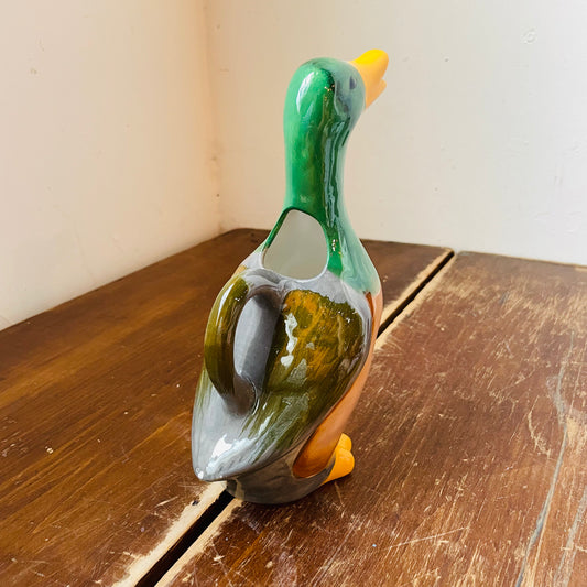 Small Stoneware Mallard Duck Pitcher SOLD AS IS