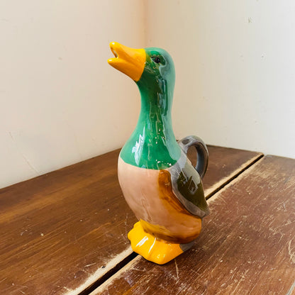 Small Stoneware Mallard Duck Pitcher SOLD AS IS