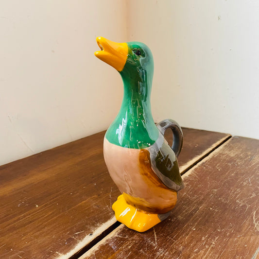 Small Stoneware Mallard Duck Pitcher SOLD AS IS
